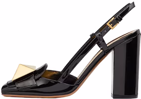 (Women) Valentino One Stud 'Black Heeled Sandal' 1W2S0ER2LAF0NO (Women) Valentino One Stud 'Black Heeled Sandal' 1W2S0ER2LAF0NO