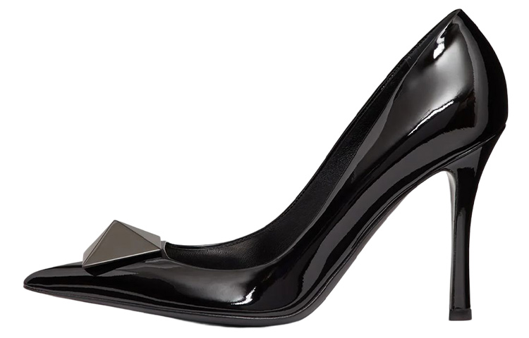 (W) Valentino One Stud 'Black Patent Leather'