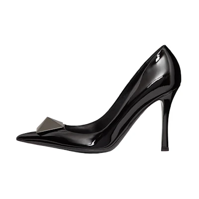 (W) Valentino One Stud 'Black Patent Leather'