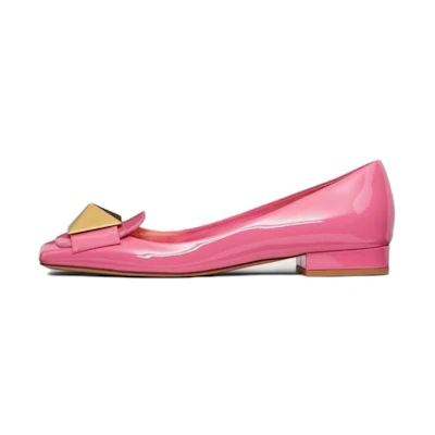 (W) Valentino One Stud 'Pink Patent Leather'