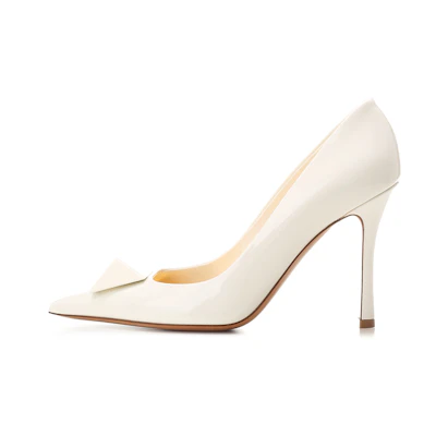 (W) Valentino One Stud 'White Patent'