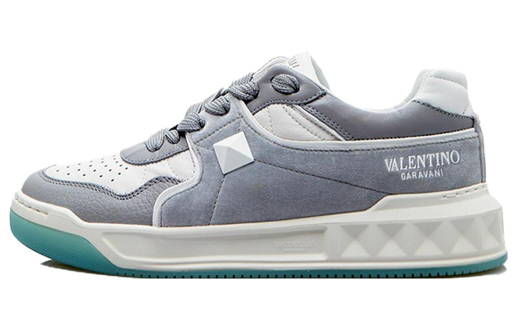 (W) Valentino One Stud Low 'Grey Leather'