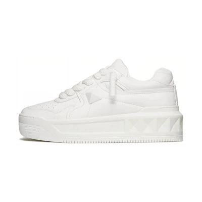 (W) Valentino One Stud XL 'White Leather Low Top'