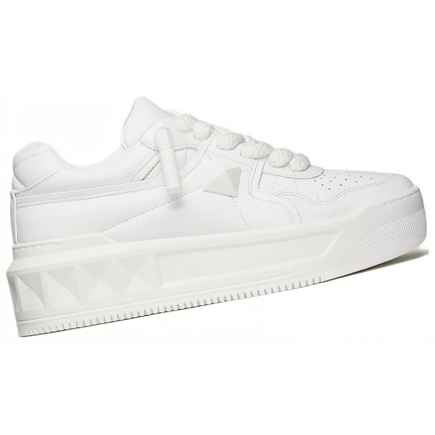 Order (W) Valentino One Stud XL 'Zapatillas Bajas de Cuero Blanco' 1W0S0FQ4XTM0BO