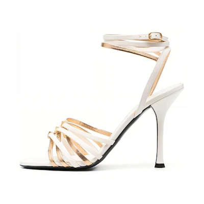 (W) Valentino Open-Toe Buckle Sandal 'White'