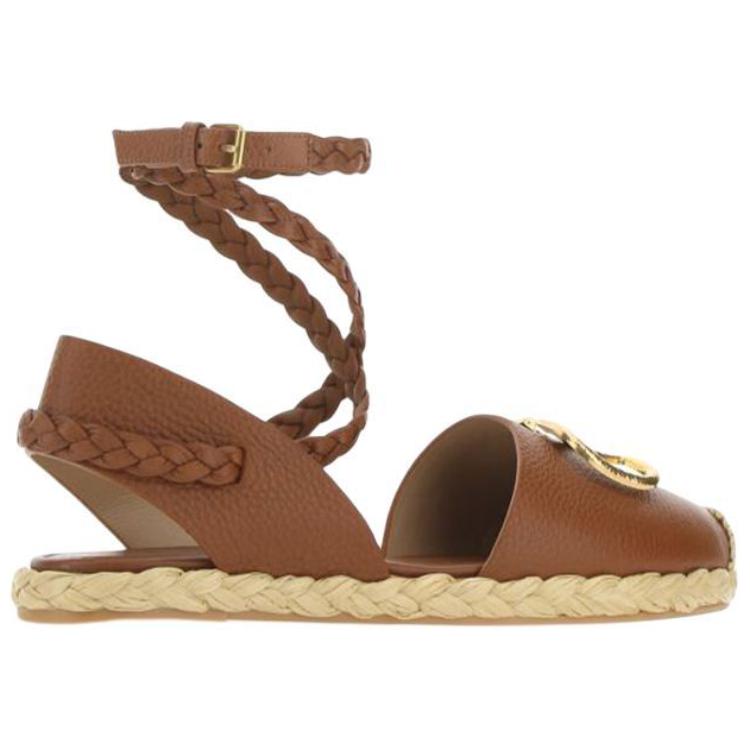 (W) Valentino Open Band Calfskin Sports Sandals 'Brown' 圖 2