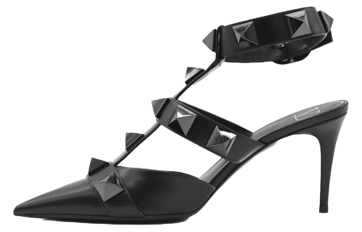 (Women) Valentino Open Low Heel 'Black Leather' WW2S0CB2GWI0NO