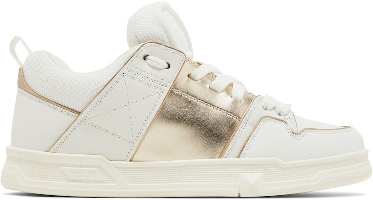 華倫天奴 Valentino Open Skate 金屬飾帶小牛皮 時尚板鞋 女款 白金色 Buy 華倫天奴 Valentino Open Skate 金屬飾帶小牛皮 時尚板鞋 女款 白金色