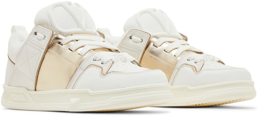 華倫天奴 Valentino Open Skate 金屬飾帶小牛皮 時尚板鞋 女款 白金色 Cheap 華倫天奴 Valentino Open Skate 金屬飾帶小牛皮 時尚板鞋 女款 白金色