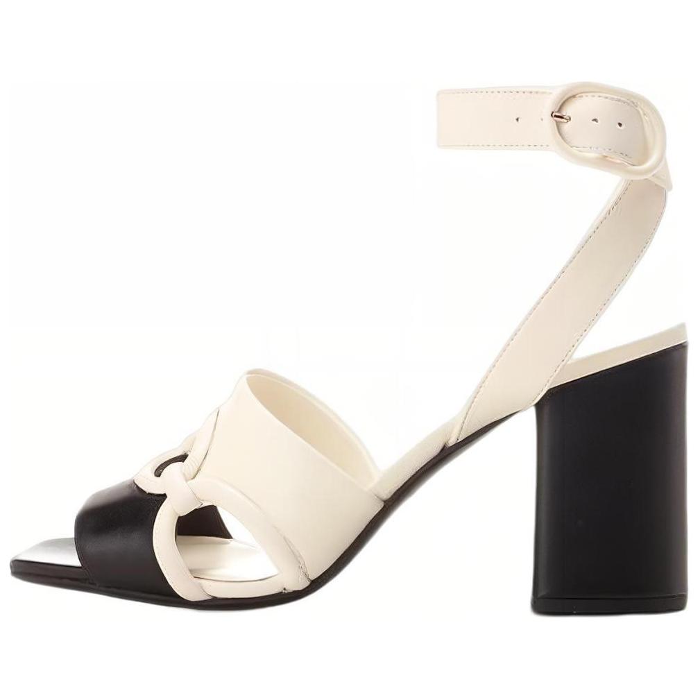 (Women) Valentino Open Toe Buckle Sandal 9.5cm 'Black and White' 2W2S0GK1ZUC790