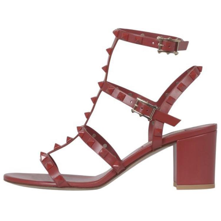(W) Valentino Open Toe Buckle Slide 'Red Fashion'