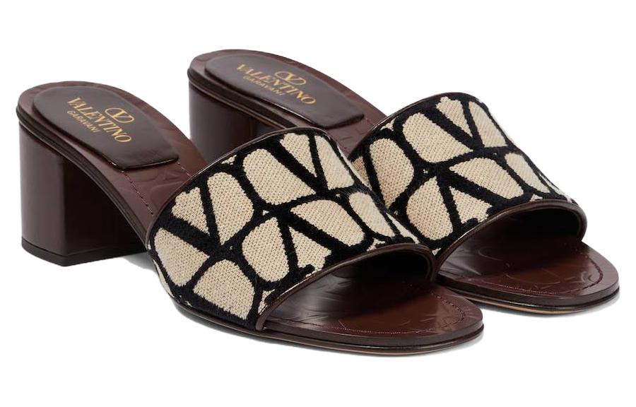 Shop (Women) Valentino Open Toe Chunky Heel Sandal 'Brown' 2W0S0GS7WIC6ZN