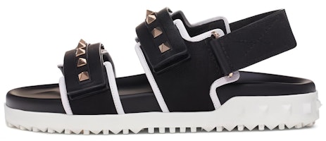 (Women) Valentino Open Toe Flat Fashion Slide 'Black Magic Tape' TW2S0V11VRTNER (Women) Valentino Open Toe Flat Fashion Slide 'Black Magic Tape' TW2S0V11VRTNER