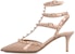(W) Valentino Kulit Berkilat 'Simple Comfort Nude Kitten Heels'. 3W0S0375YPXGF9