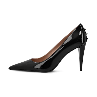 (W) Valentino Patent Leather Black 'Fashion Slip-On Stiletto'