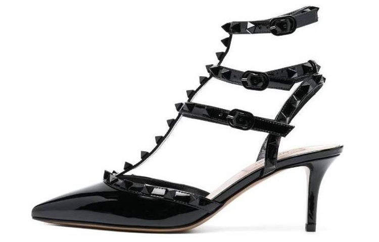 (Women) Valentino Patent Leather Buckle Sandal 'Black Fashion' 1W0S0375YPX0NO