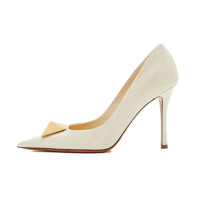 (W) Valentino Patent Leather High Heel 'Beige'