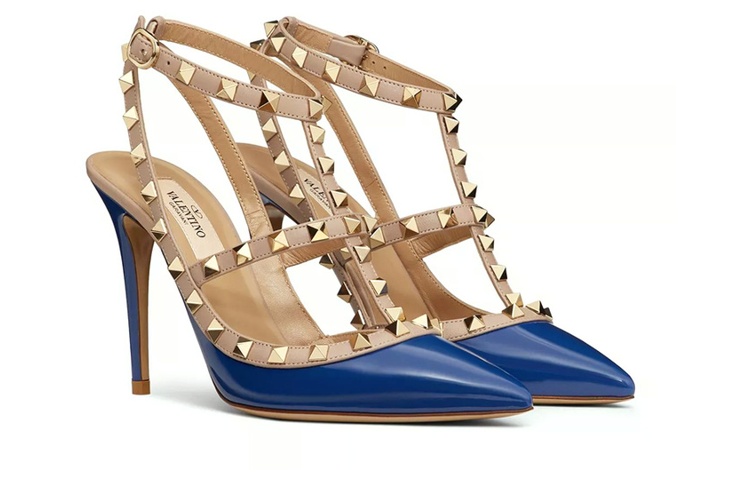(W) Valentino Patent Leather Pointed-Toe Buckle Stiletto 'Blue' 圖 2