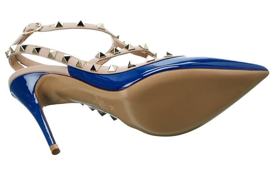 (W) Valentino Patent Leather Pointed-Toe Buckle Stiletto 'Blue' 圖 5