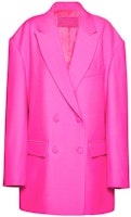 (Women) Valentino Pink PP Double-Breasted Blazer FW22 Loose Fit in Pink. 1B0CE2X51CFUWT (Women) Valentino Pink PP Double-Breasted Blazer FW22 Loose Fit in Pink. 1B0CE2X51CFUWT