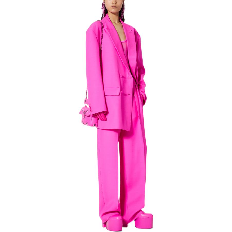 Purchase (W) Valentino 粉紅PP雙排扣西裝外套FW22寬鬆版型 粉紅色 1B0CE2X51CFUWT