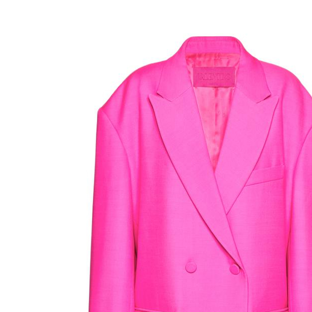 Details for (W) Valentino 粉紅PP雙排扣西裝外套FW22寬鬆版型 粉紅色 1B0CE2X51CFUWT