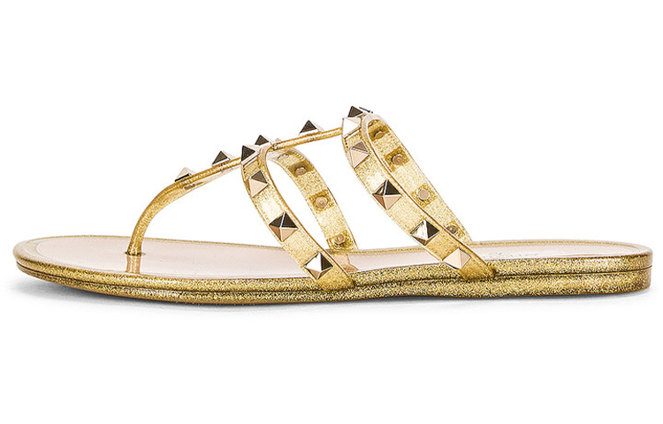 (Women) Valentino PVC Thong Sandals 'Gold' UW2S0T84LMFl01