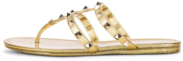 (Women) Valentino PVC Thong Sandals 'Gold' UW2S0T84LMFl01 (Women) Valentino PVC Thong Sandals 'Gold' UW2S0T84LMFl01