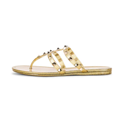 (W) Valentino PVC Thong Sandals 'Gold'