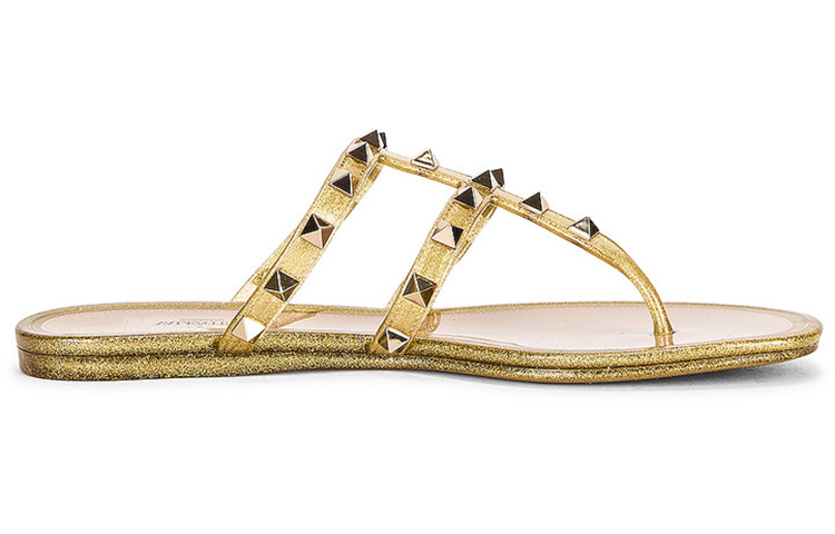 Order (Women) Valentino PVC Thong Sandals 'Gold' UW2S0T84LMFl01