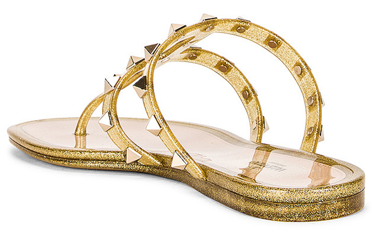 Shop (Women) Valentino PVC Thong Sandals 'Gold' UW2S0T84LMFl01
