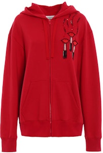 (W) 발렌티노 레드 후디 립스틱 자수 및 지퍼 패턴 디자인 PB3MF03Z3TQ157 Buy (W) 발렌티노 레드 후디 립스틱 자수 및 지퍼 패턴 디자인 PB3MF03Z3TQ157