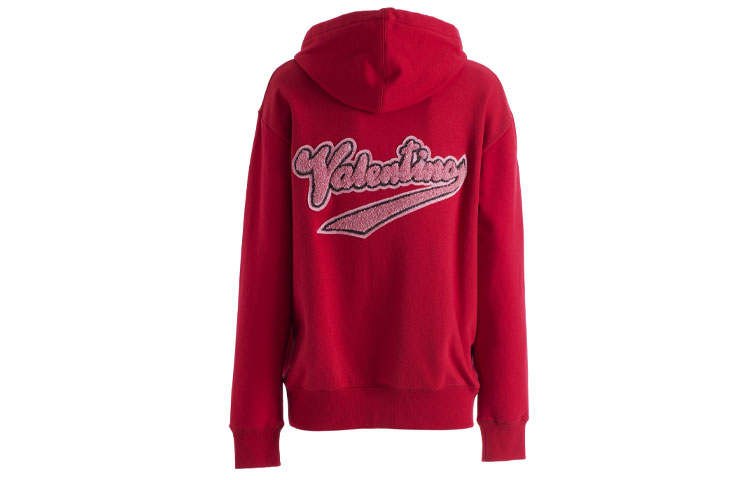 Lookbook (W) 발렌티노 레드 후디 립스틱 자수 및 지퍼 패턴 디자인 PB3MF03Z3TQ157