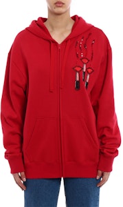 (W) 발렌티노 레드 후디 립스틱 자수 및 지퍼 패턴 디자인 PB3MF03Z3TQ157 Shop (W) 발렌티노 레드 후디 립스틱 자수 및 지퍼 패턴 디자인 PB3MF03Z3TQ157