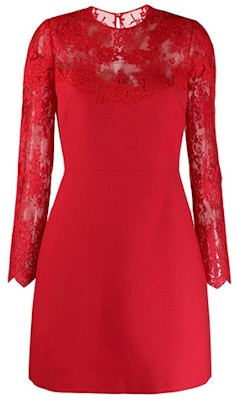 (W) Valentino Vestido Rojo de Encaje Manga Larga Corte Línea-A SB3VA1H01CF157 Order (W) Valentino Vestido Rojo de Encaje Manga Larga Corte Línea-A SB3VA1H01CF157