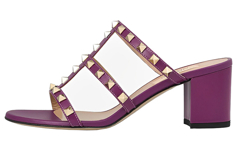 (Women) Valentino Rockstud 60 'Purple Leather Sandal' XW0S0C47VODZA2