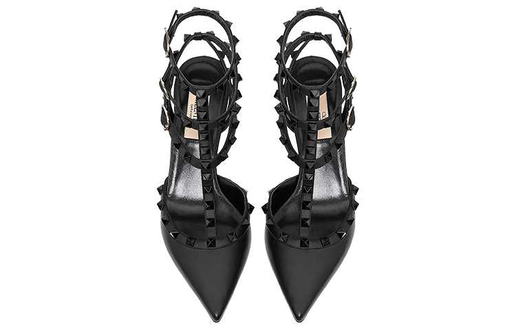(W) Valentino Rockstud 'Black High-Heeled Sandals' 圖 3