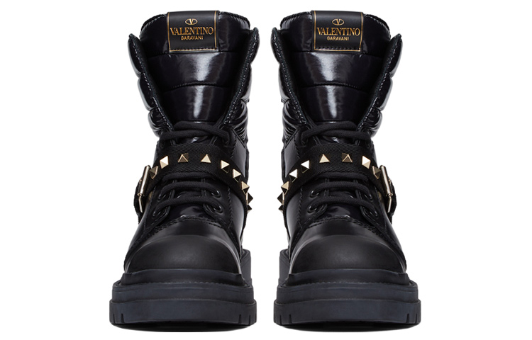 (W) Valentino Rockstud 'Black Lace-Up Ankle Boot' 圖 4