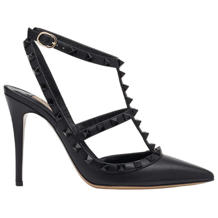 (W) Valentino Rockstud 'Black Leather Stiletto' 圖 2