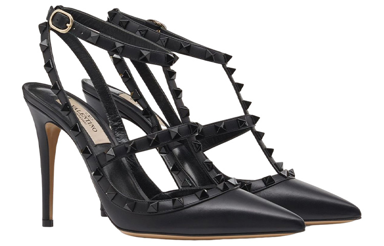 (W) Valentino Rockstud 'Black Leather Stiletto' 圖 3