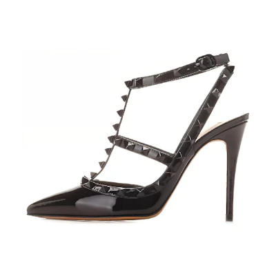 (W) Valentino Rockstud 'Black Stiletto'