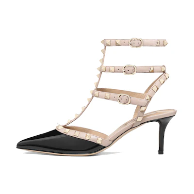 (W) Valentino Rockstud 'Black Stiletto'