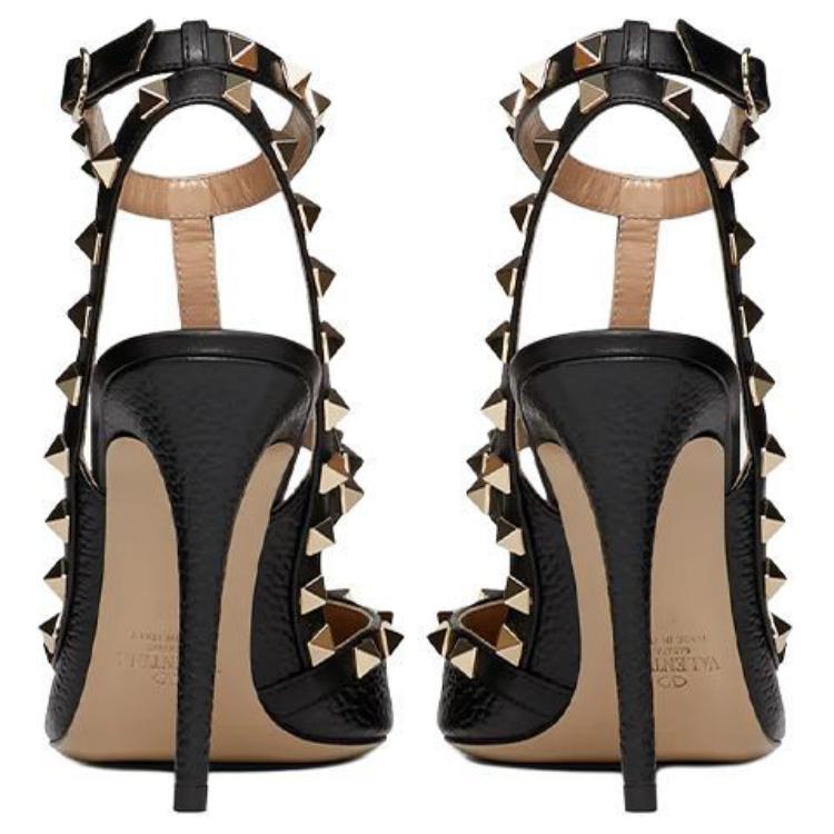 Purchase (W) Valentino Rockstud 'Tumit Bertali Hitam Bertatah Stud' UW2S0393VCE0NO