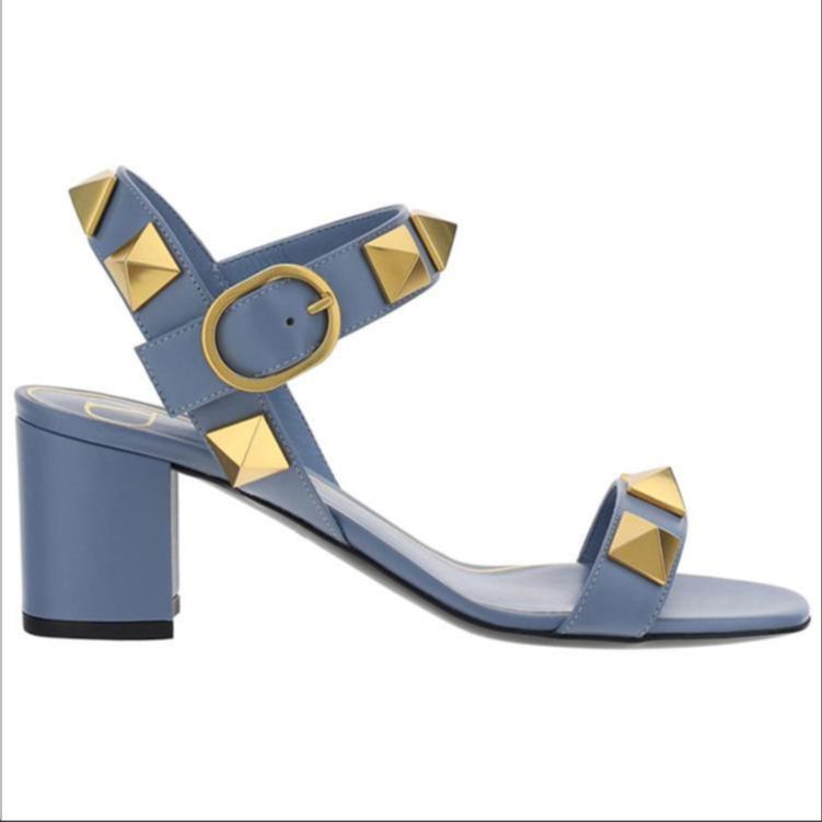 Order (W) Valentino Rockstud 'Sandal Hak Tinggi Open-Toe Biru' WW2S0CR2ZWM56Y