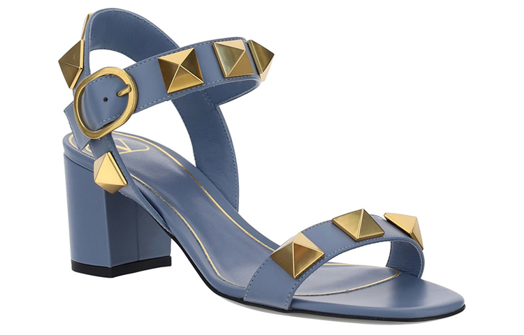 Lookbook (Women) Valentino Rockstud 'Blue Open-Toe High Heels' WW2S0CR2ZWM56Y