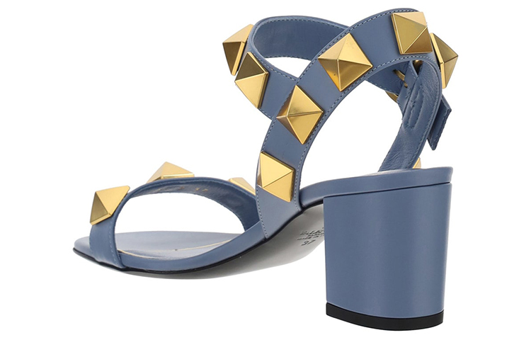 Shop (W) Valentino Rockstud 'Sandal Hak Tinggi Open-Toe Biru' WW2S0CR2ZWM56Y