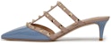 (W) Valentino Rockstud 'Blue Patent Slip-On Pointed Toe Slide' kasut wanita. VW2S0V23VNWLQ7
