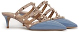 Order (W) Valentino Rockstud 'Blue Patent Slip-On Pointed Toe Slide' kasut wanita. VW2S0V23VNWLQ7