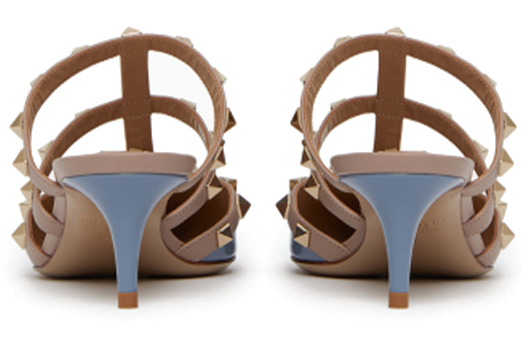 Shop (W) Valentino Rockstud 'Zapato Plano Azul Charol Punta Cerrada' VW2S0V23VNWLQ7