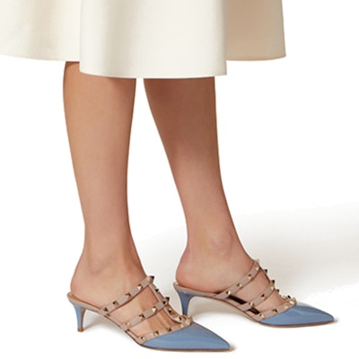 (W) Valentino Rockstud 'Blue Patent Slip-On Pointed Toe Slide' kasut wanita. VW2S0V23VNWLQ7 Purchase (W) Valentino Rockstud 'Blue Patent Slip-On Pointed Toe Slide' kasut wanita. VW2S0V23VNWLQ7